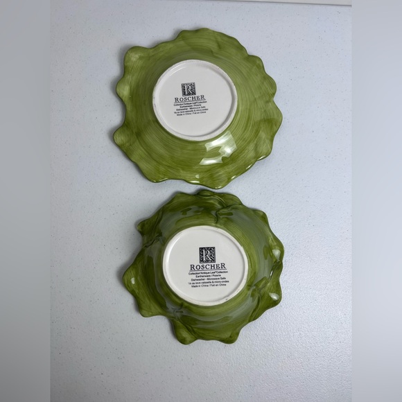Roscher & Co Antique Leaf Collection Salad Plate Soup Cereal Bowl Green - Picture 8 of 9